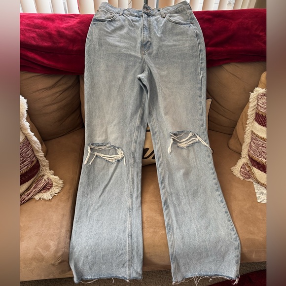 Zara Wide Leg High Waisted Jeans size 10 - Picture 1 of 3